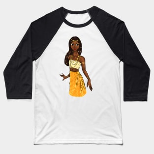 Black is Beautiful - Cape Verde African Melanin Girl in traditional outfit Baseball T-Shirt